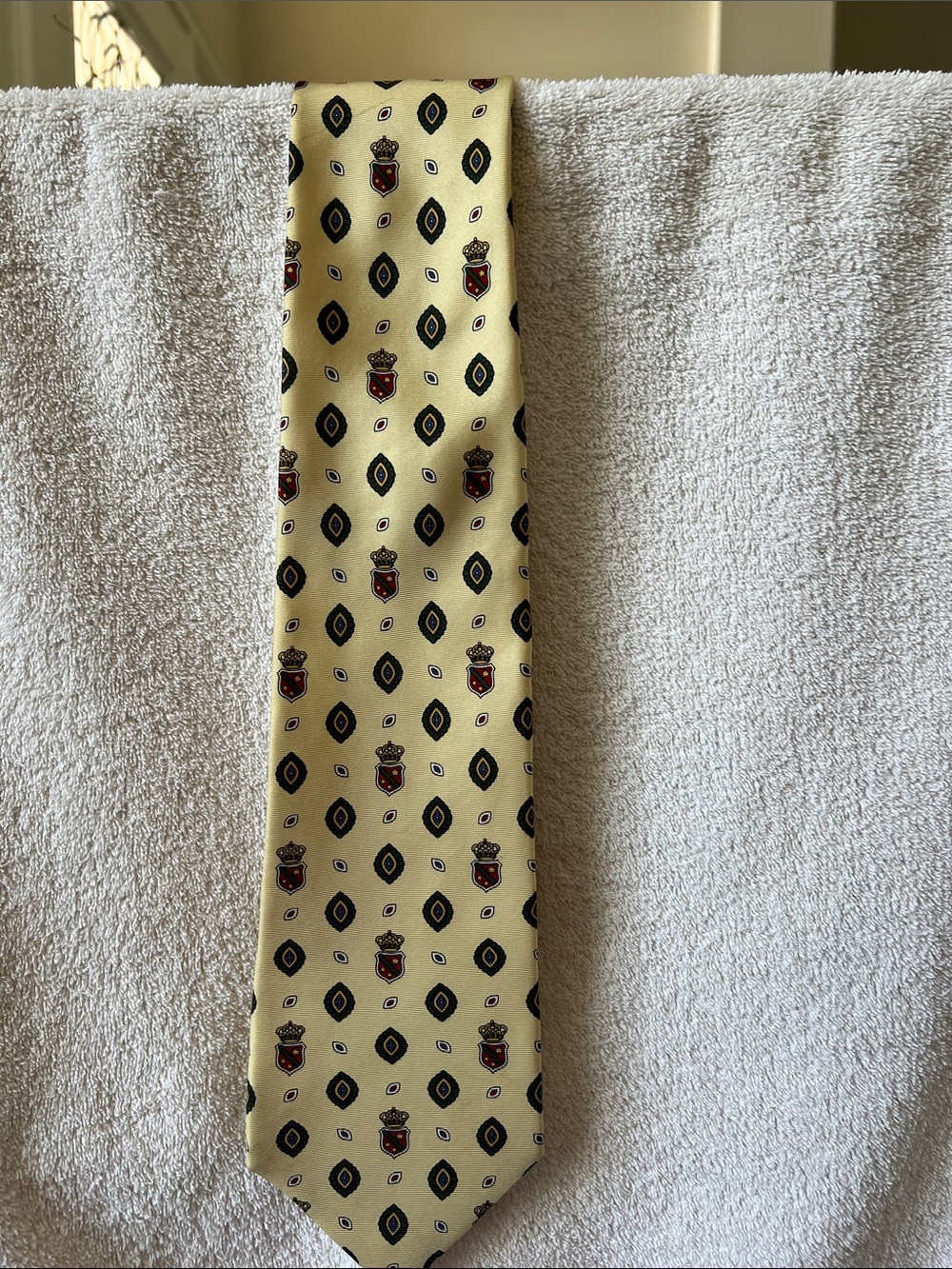 Tommy Hilfiger Yellow Tie with Navy and Red Motif